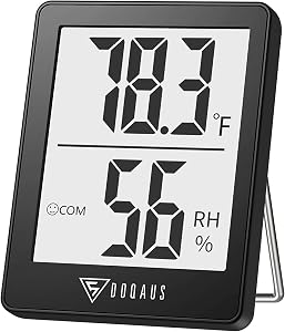 DOQAUS Digital Hygrometer Indoor Thermometer, Humidity Meters, Room Thermometer and Humidity Gauge with Accurate Temperature Humidity Monitor for Home, Greenhouse, Baby Room, Mini Weather Station Gift