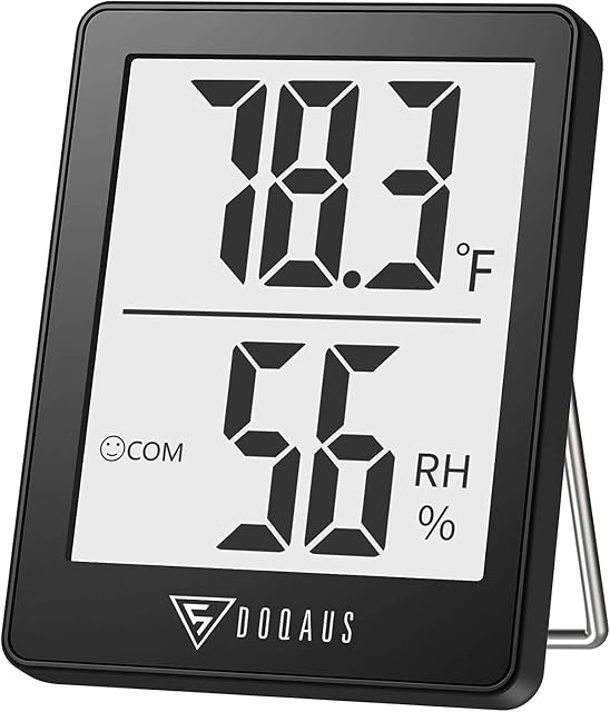 DOQAUS Digital Hygrometer Indoor Thermometer, Humidity Meters, Room Thermometer and Humidity Gauge with Accurate Temperature Humidity Monitor for Home, Greenhouse, Baby Room, Mini Weather Station Gift