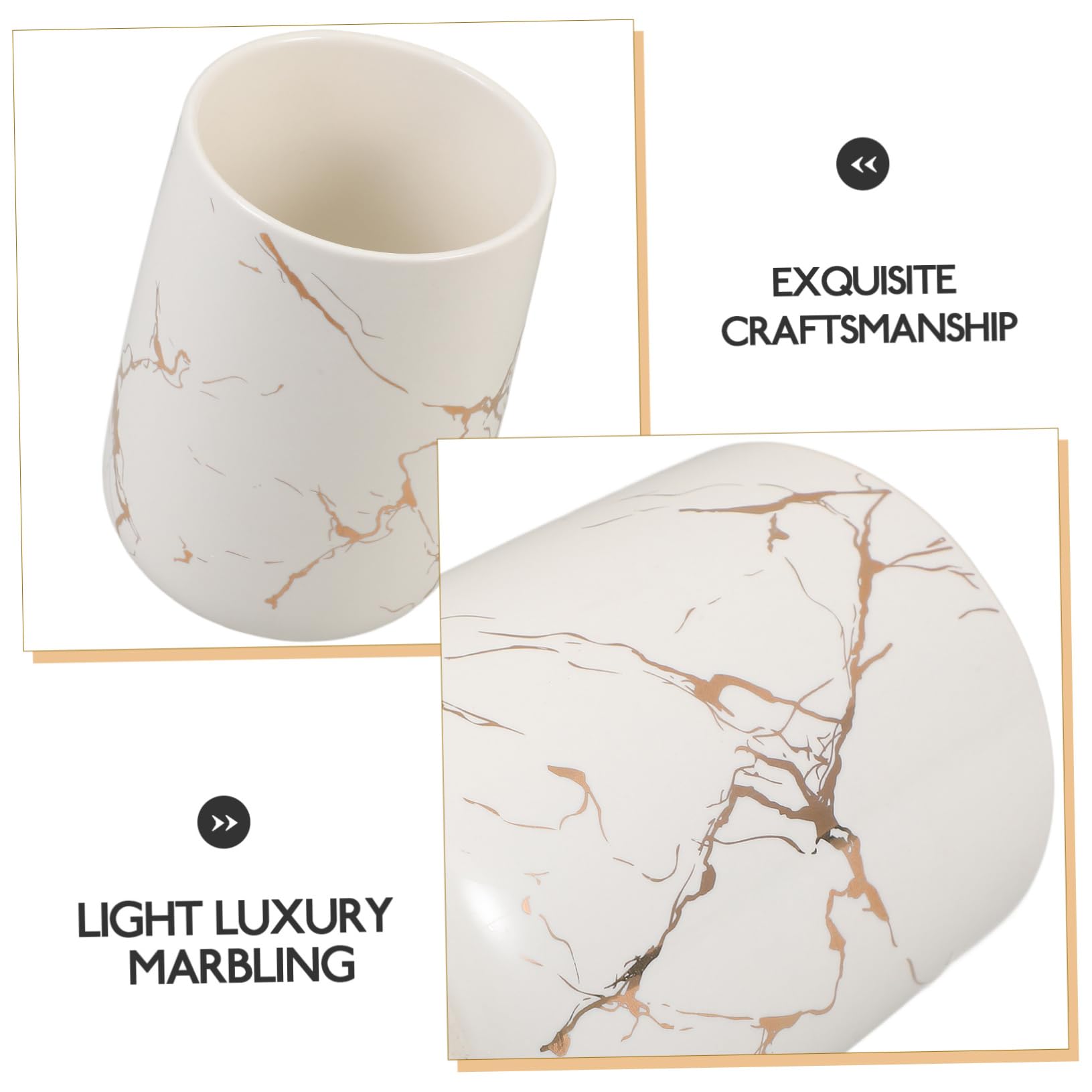Cabilock Vaso Resistente Diseño para Cepillos de Blanco Dientes de Cerámica Moderno para Baño Accesorios de Baño Decorativos y Adecuado Doméstico