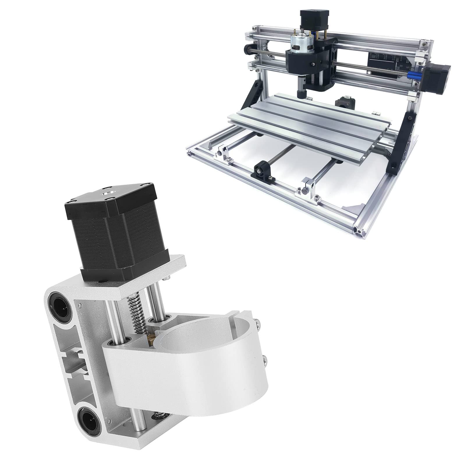Support de Moteur de Broche D'axe Z, Support de Broche 300-500 W, Course de 52 Mm, Assemblage D'axe Z CNC en Alliage D'aluminium pour Machine de Gravure 3018 MAXIMUM