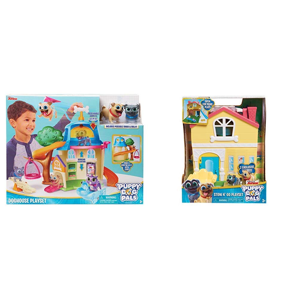 Photo 1 of Just Play Puppy Dog Pals House Playset, Multicolor & Puppy Dog Pals 94216 Stow N Go Playset, Multicolor