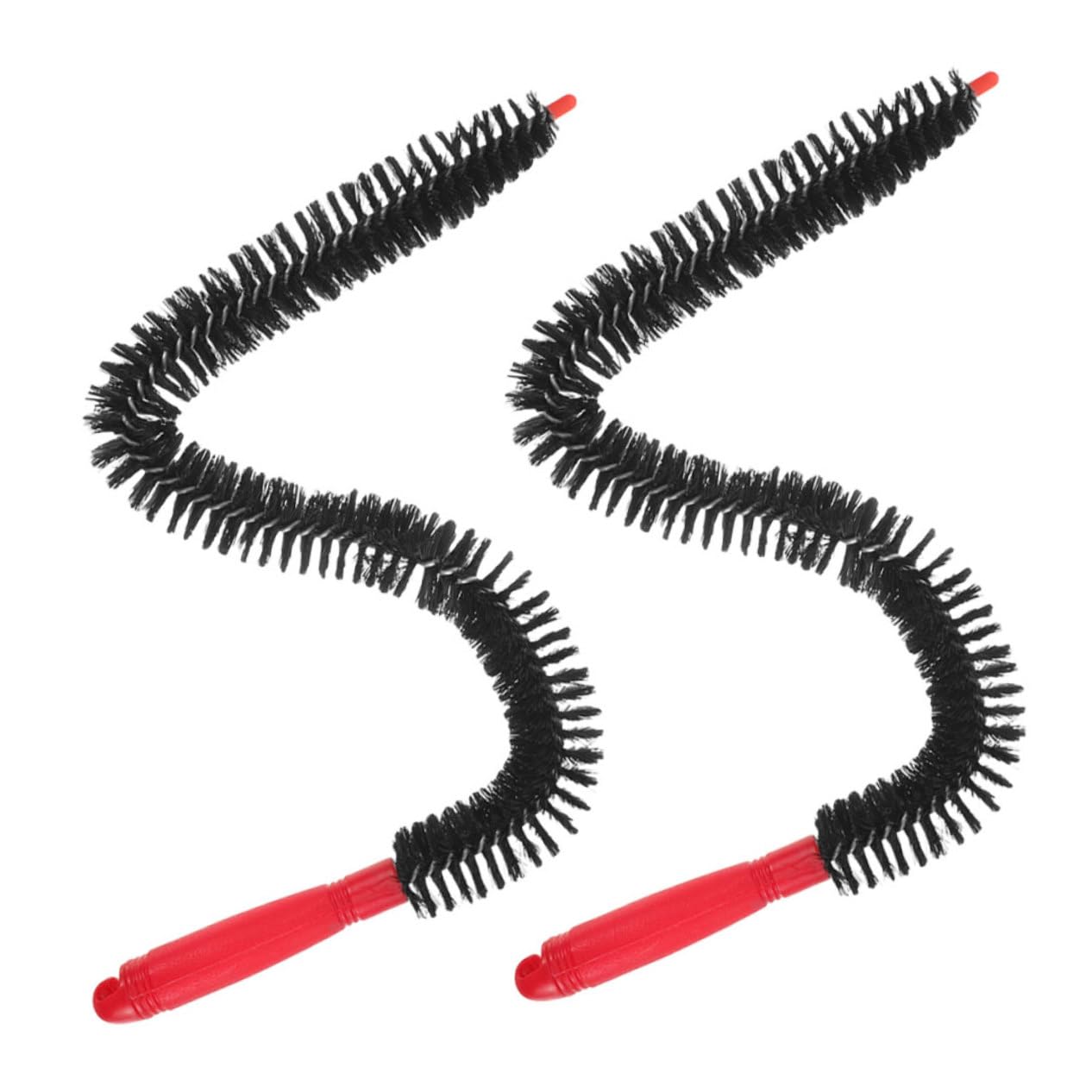 PRETYZOOM Cepillo De Limpieza Limpiador Plumeros para Limpieza Cepillos Extensibles Drenaje Cepillo Flexible Mango Largo Cepillo Nylon Negro 2 Piezas x 4