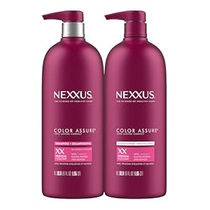 Nexxus Color Assure Shampoo and Conditioner for Color Treated Hair, Enhances Color Vibrancy for Up to 40 Washes, 2 Count, 33.8 oz