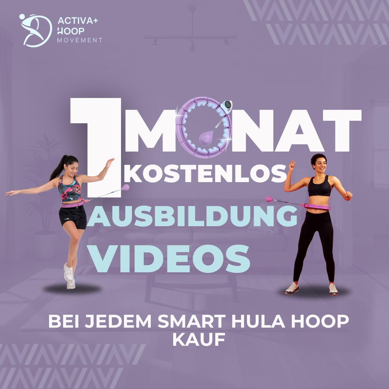 Swiss Activa+ S6+ Smart z trymerem w talii – obwód w talii 56-112 cm – utrata wagi Infinity Smart Weighted Hula hop dla kobiet