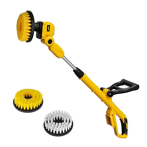 Limpiador eléctrico de piso compatible con batería DeWalt de 20 V (solo herramienta), máquina de limpieza giratoria inalámbrica, limpiador eléctrico