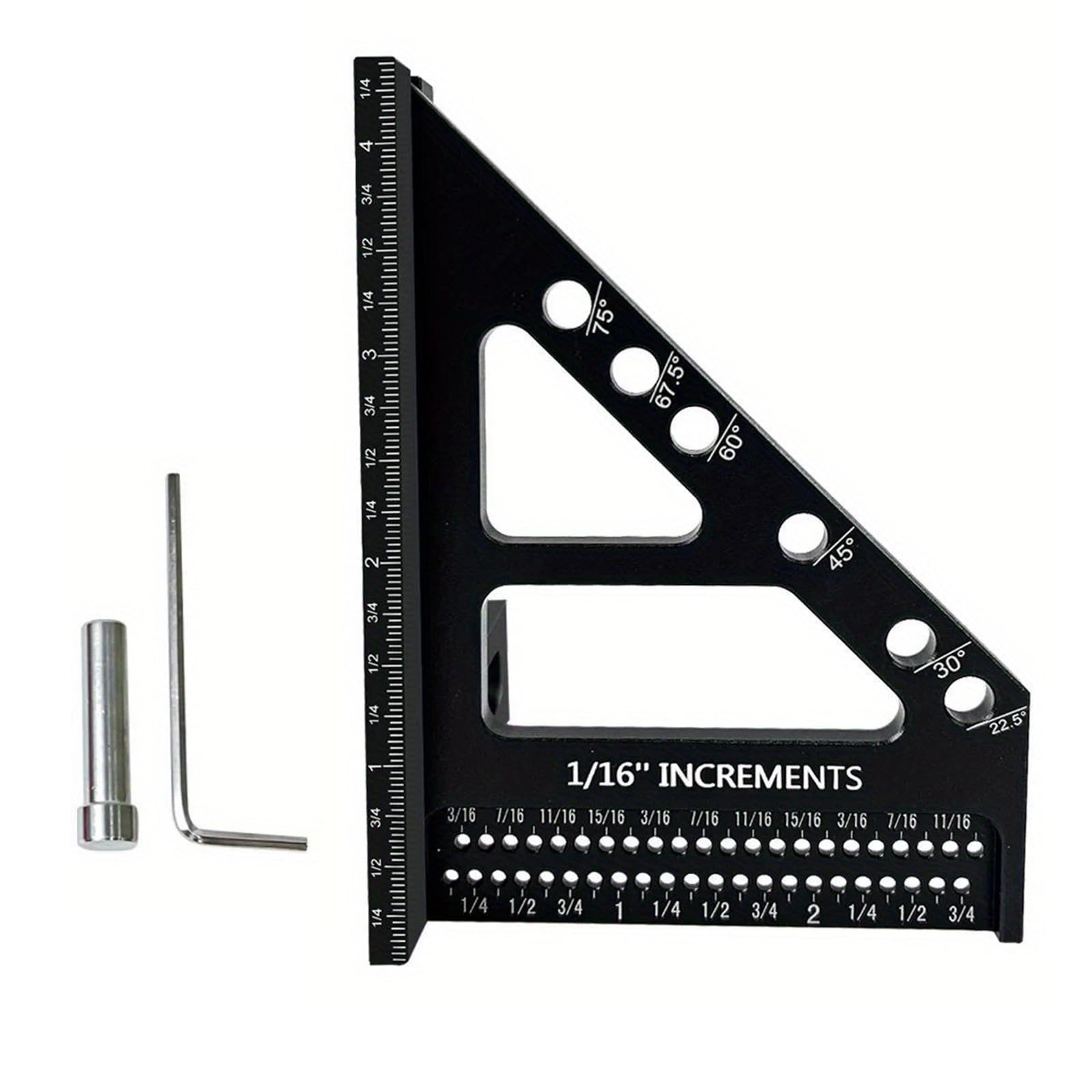 Tsophreniq Black 3D Multiangle Measuring Ruler, High Accuracy Aluminum Measurement Tool For Architects And Enthusiasts Multiangles Measurement Tool