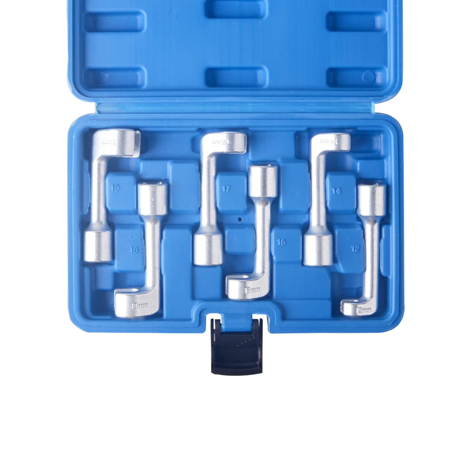 DAYUAN 6 piezas 1/2" llave de línea SW 12-19 mm abiertas para línea de combustible diésel, herramienta de inyección