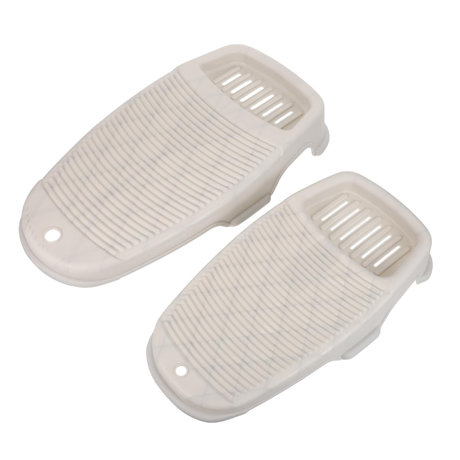 2 Stück Handwaschbrett aus Verstärktem Kunststoff Rutschfest mit Silikonboden Ergonomisch Geformt 42,4x21,1cm 35,1x17,5cm für Handwäsche und Reise