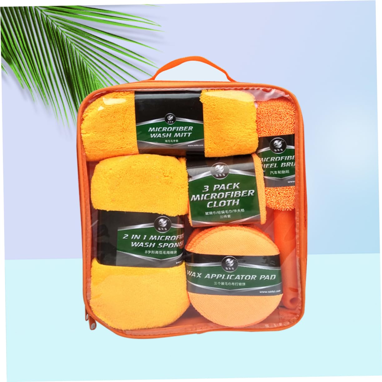 Anneome Car Wash Mitts Brush Set 9pc Cleaning Kit Sponge Pad Cloth for Cars Trucks Boats