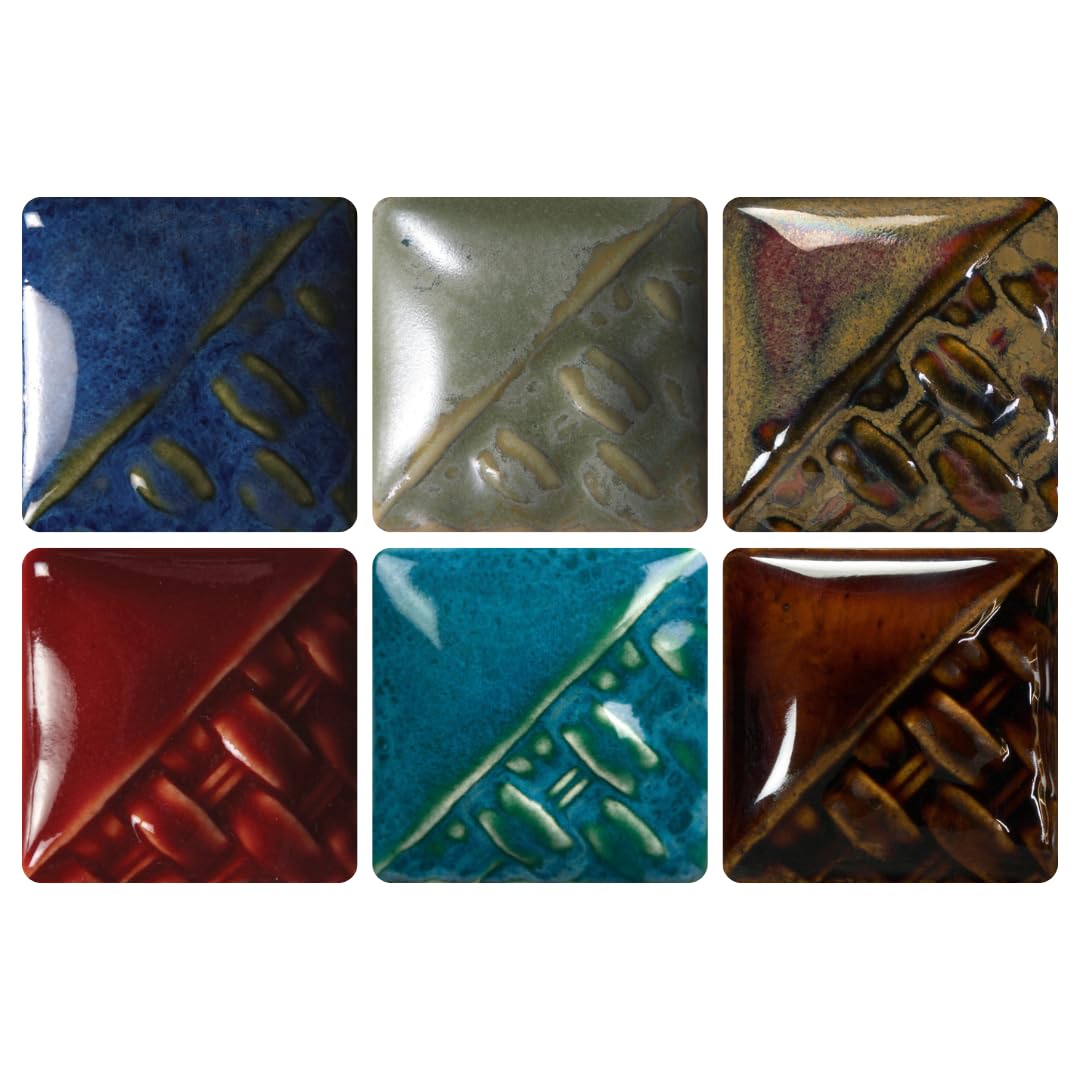 Stoneware Glazes 6-Pint Kit #1 (SWUAK1), 6 Assorted Colors