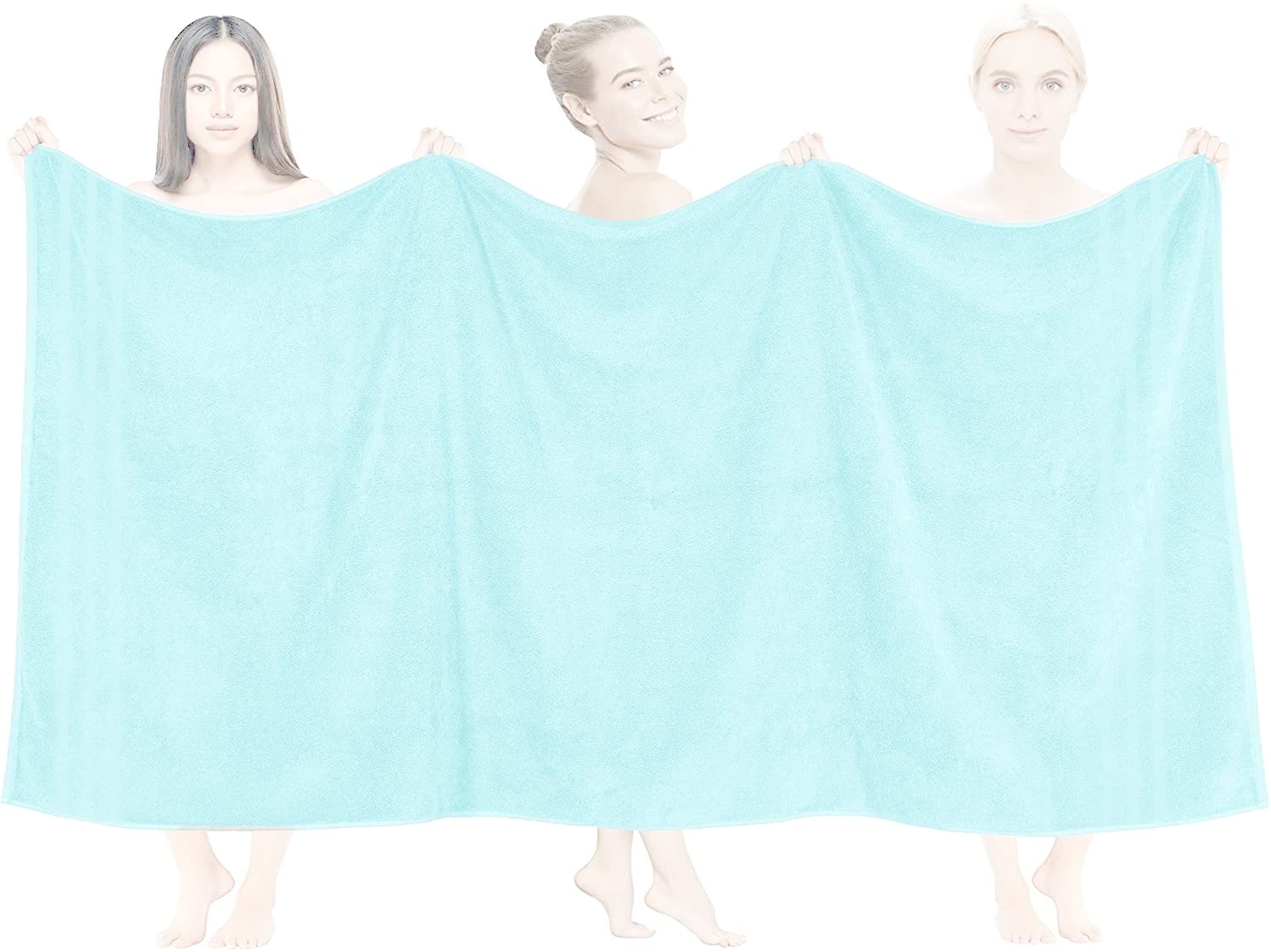 Textile Do Extra Large Jumbo Towel Bath Sheet (100 x 200 cm-600 GSM) Pure Egyptian Cotton Big Bath Sheets (Aqua, 1)