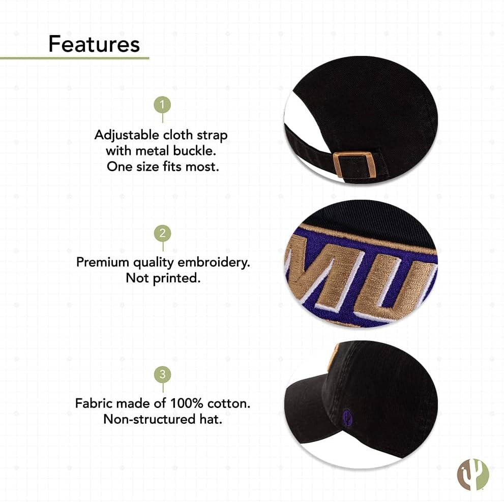 Desert Cactus James Madison University Baseball Hat Dukes JMU Brimmed Embroidered Cap Adjustable Cloth Strap Adult Type A - Image 4