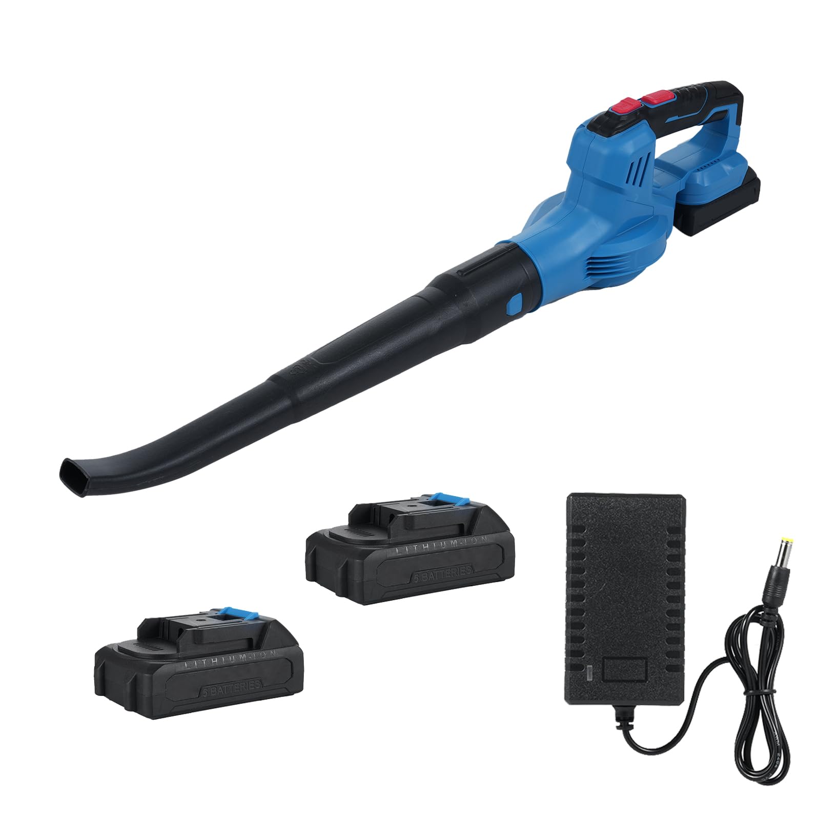 20V Soplador de Hojas Inalámbrico, 300W Soplador de Hojas Eléctrico de Mano de 150 MPH con batería de 2*2000mAh, Soplador de Hojas a Batería para retirada de nieve, polvo y hojas caídas, etc