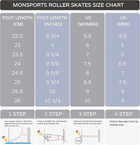 Miniatura 6 de Roller Skates for Women with Glitter Leather High-top Classic Double Row Rollerskates, Unisex-Adult Derby Skate for Beginner,Indoor Outdoor Fast