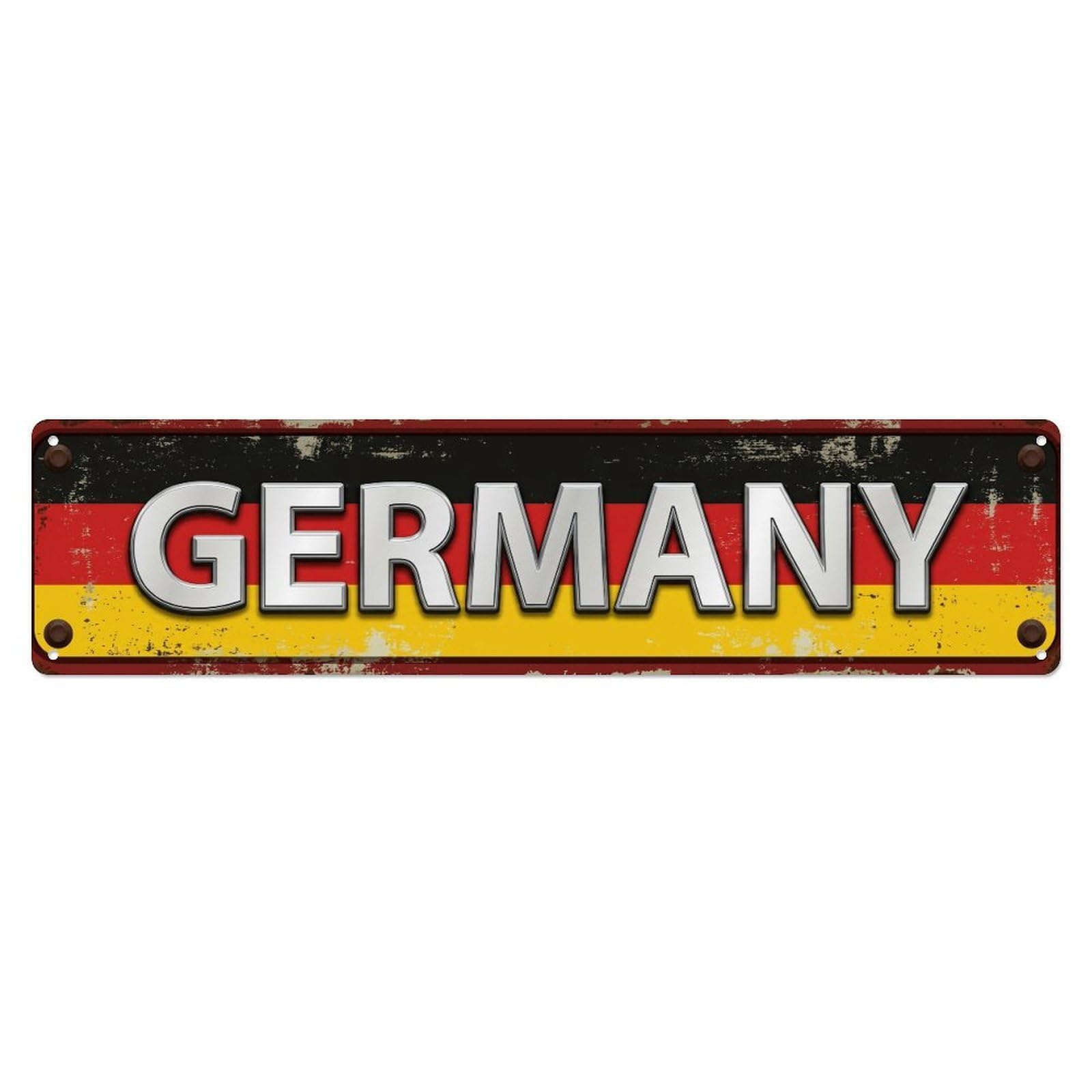 Metal Tin Sign Vintage Germany Flag Pattern