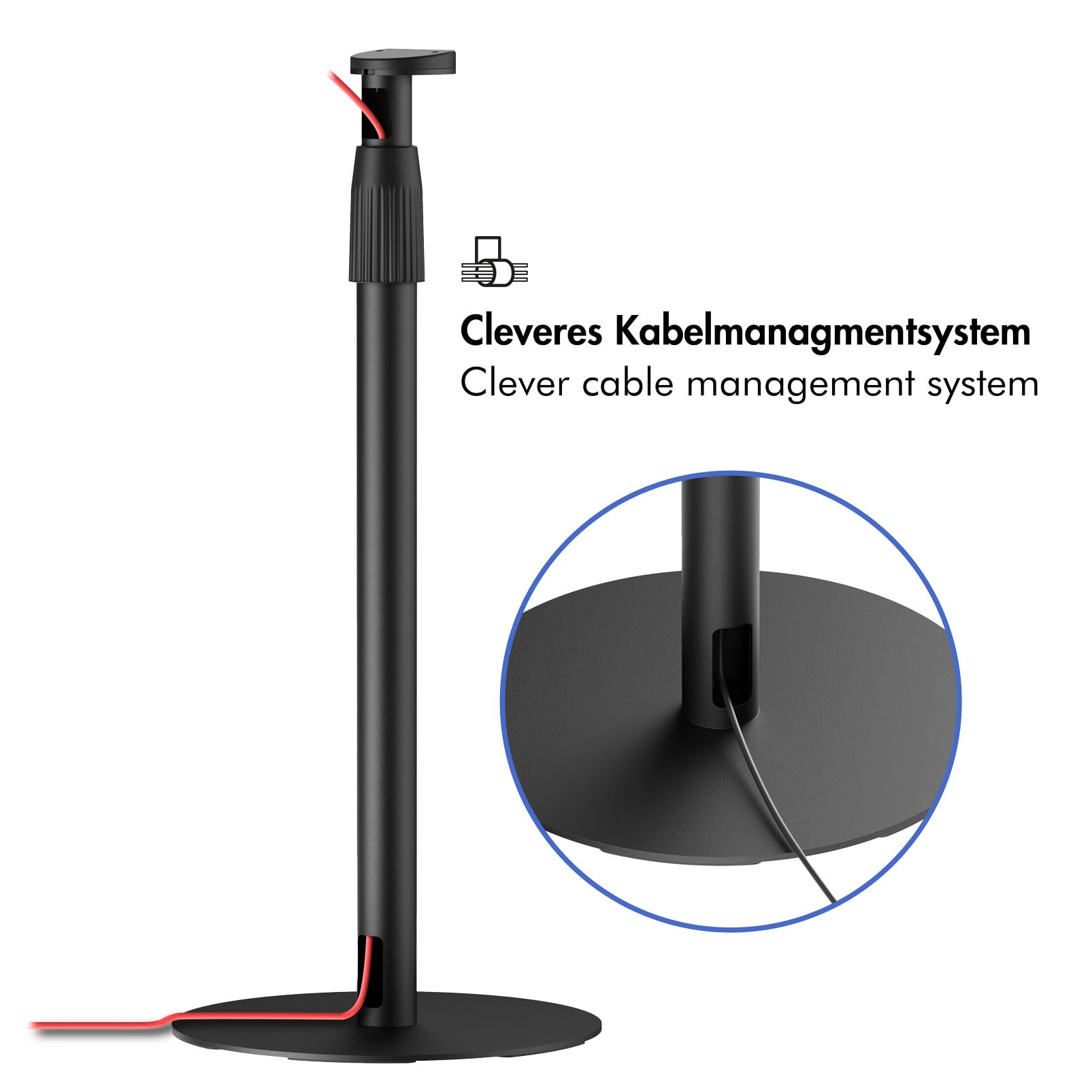 LogiLink BP0208 - Supporto per altoparlanti Sonos ERA 100 & 300, altezza: 682-1068 mm, max. 5 kg, colore: Nero