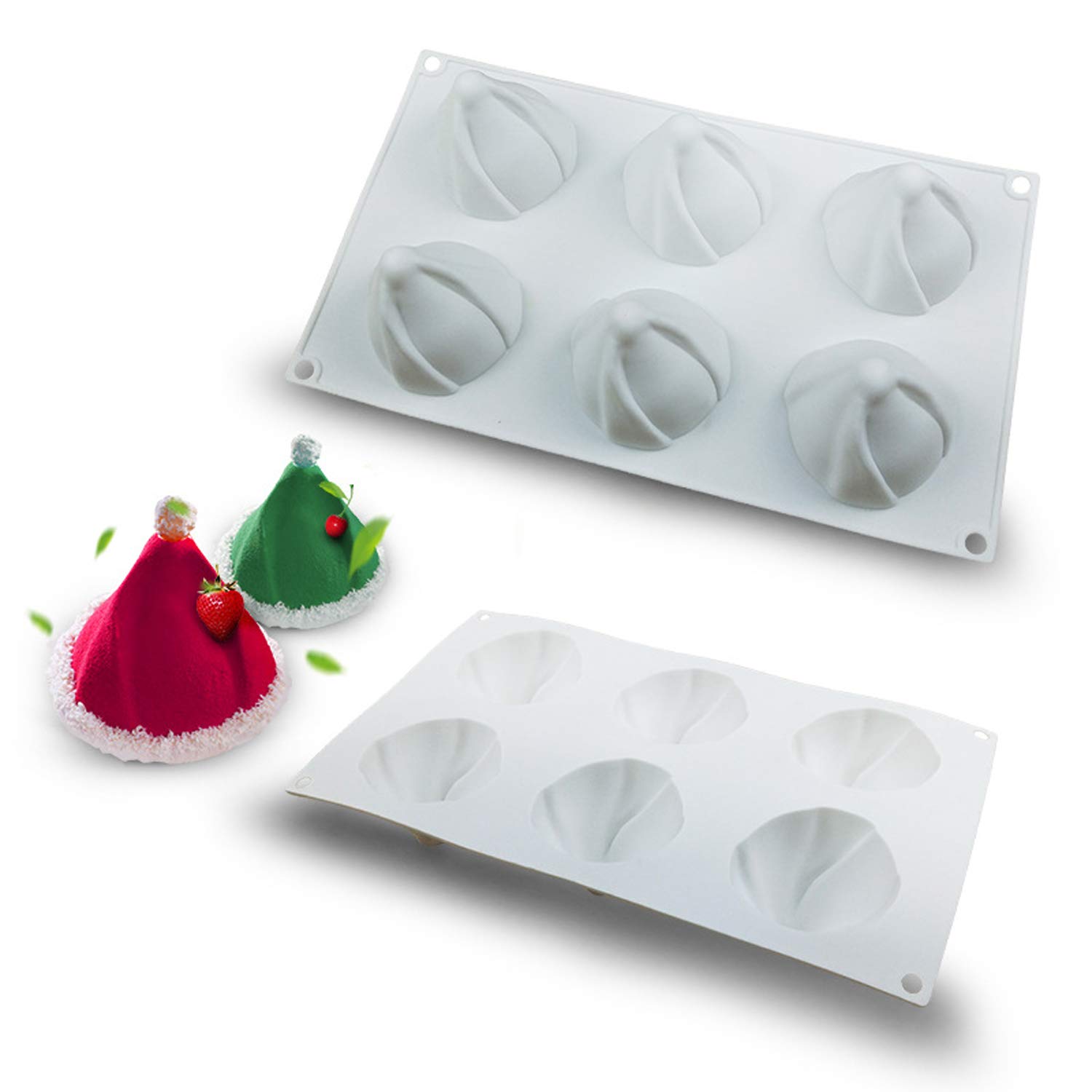 Silicone Molds for Mousse Cake Christmas Hat for Christmas Baking Truffle Desserts Mold (3D Christmas Hat)