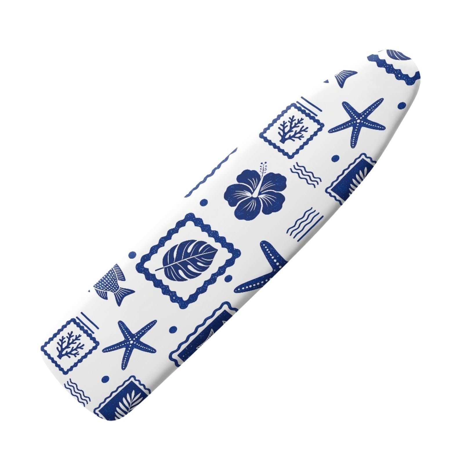Elasticated Ironing Board Covers 125 X 45 Blue Flower Universal iron board covers and Padding,Adjustable Fastener,Durable,Washable,Easy to Install,Slip-resistant and heat-resistan