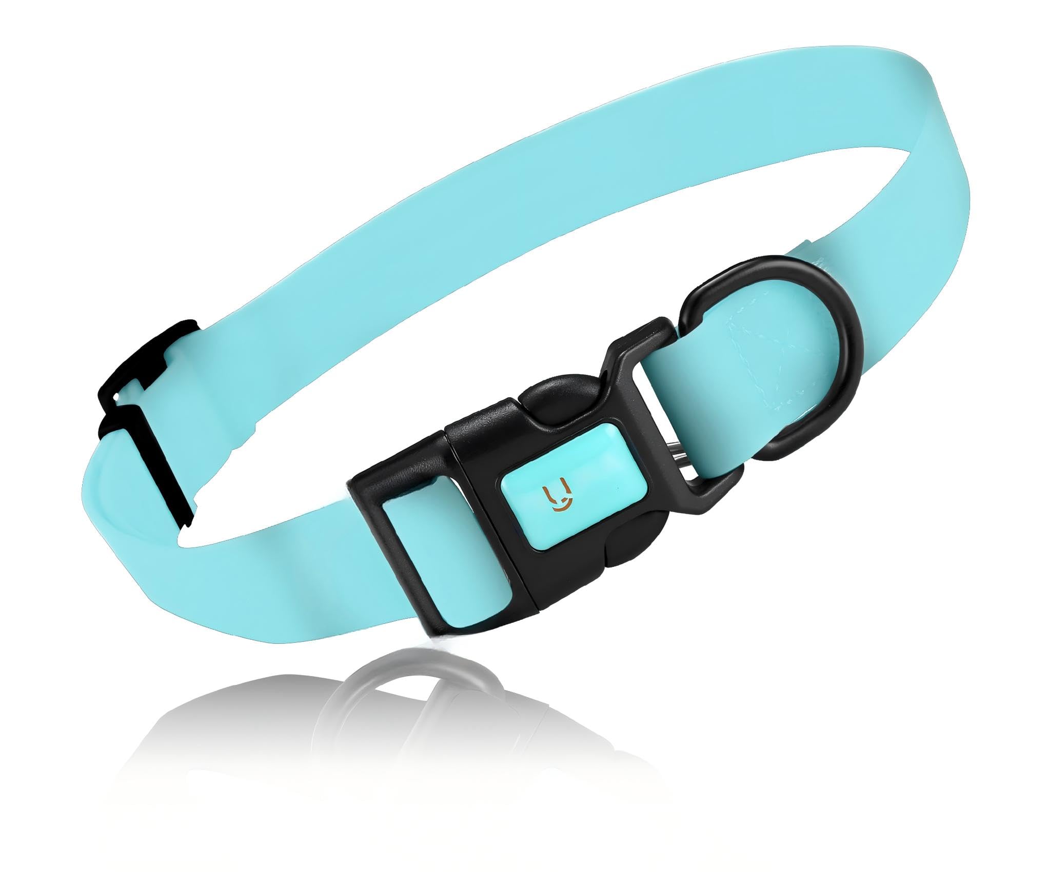 Waterproof Dog Collars,Easy Clean Collar,Adjustable Dog Collars for Small,Medium, Large Dogs (Lake Blue, S)