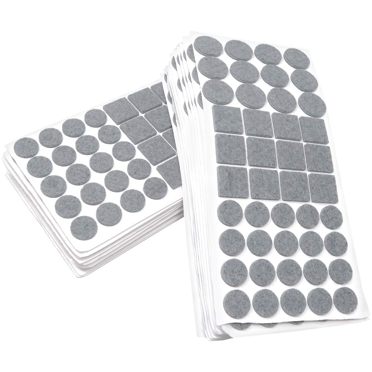 Adsamm® / 880 x almohadillas de fieltro / gris / diferentes tamaños / Ø 28 mm / Ø 20 mm / 25x25 mm / Protectores de suelo para patas de mueble / auto-adhesivos / con grosor de 3,5 mm de la máxima calidad