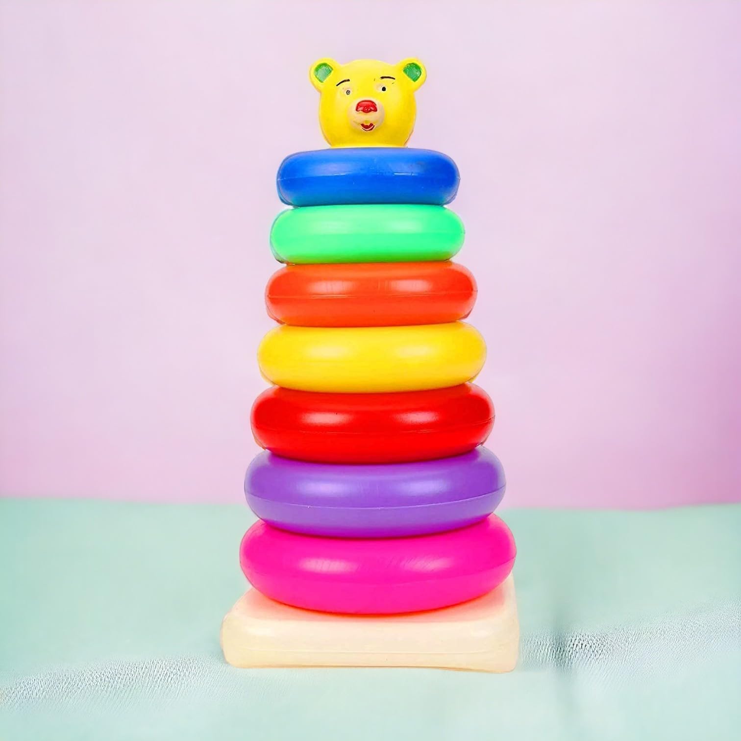 Toys Treasure 7 Ring Stacking Toys Teddy Rings New Born Rock-a-Stack Toddler Stack-7 Color Ring Sets (Multicolor) for Kids/Toddlers | Toys for Kids | Children Toys (B0CTFK9J14) Amazon Price History, Amazon Price Tracker