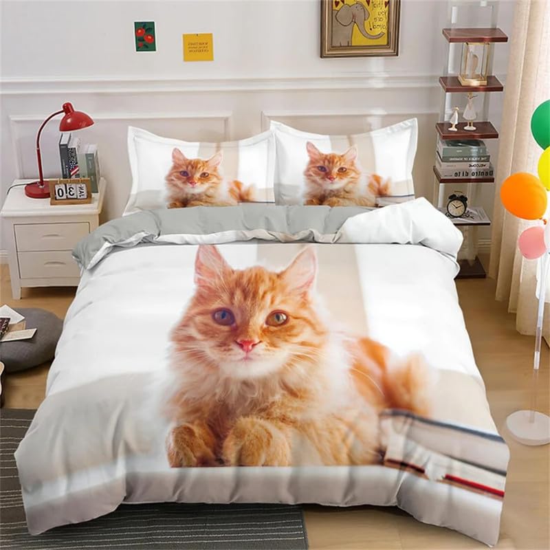 Cadeau homme et décoration de mariage : housse de couette 240x260 avec motif chat