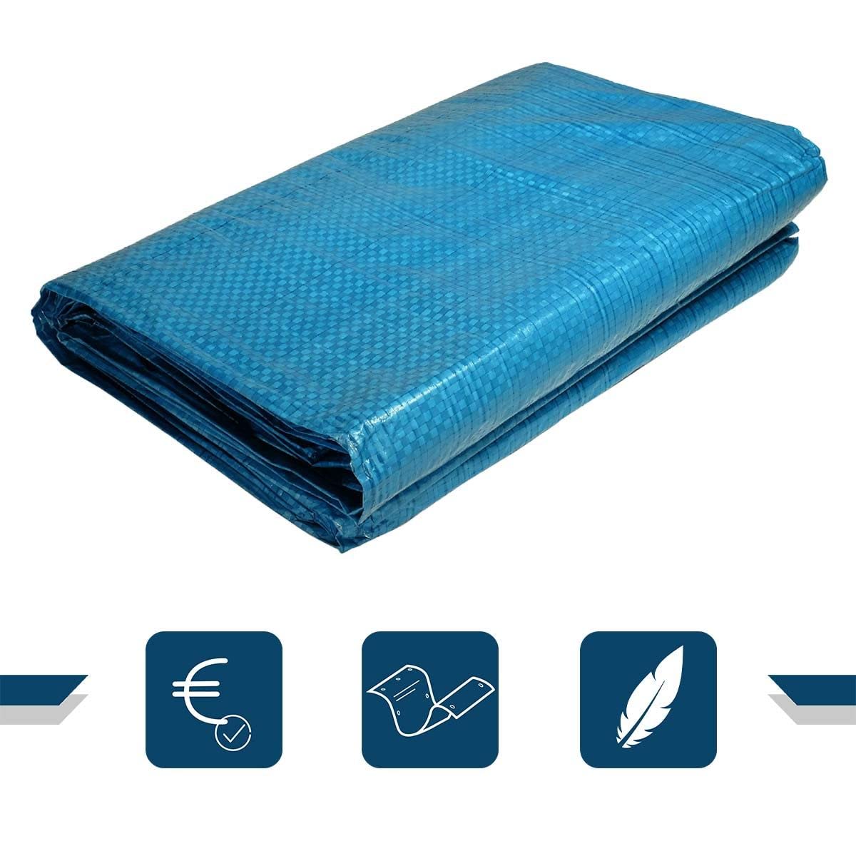 Telo di protezione Pittura 8x12 m - TECPLAST - EC80PE - Blu - Economico - Telo protettivo Vernice per pavimenti e mobili