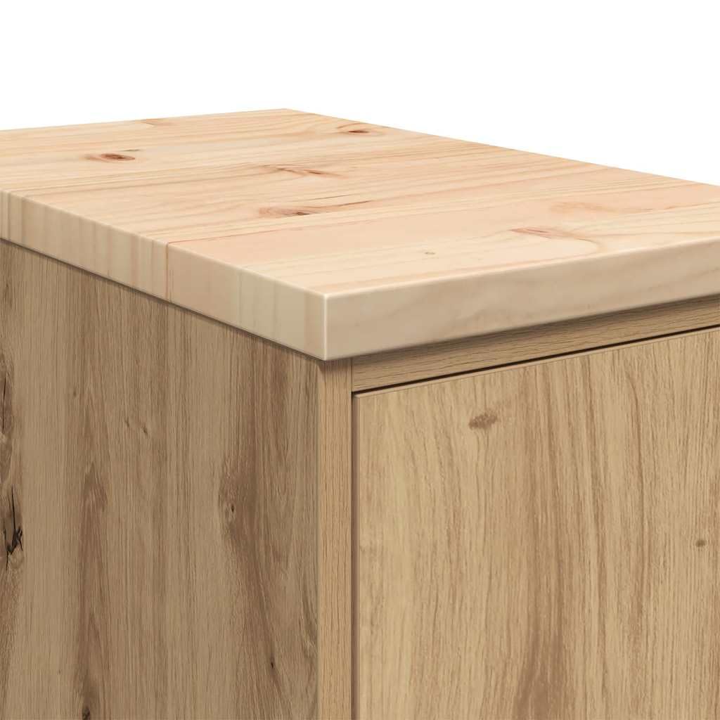 vidaXL Garagen-Aufbewahrungsschrank Artisan-Eiche Massivholz Kiefer, Schrank, Werkzeugschrank, Lagerschrank, Garagenschrank, Aufbewahrungsschrank