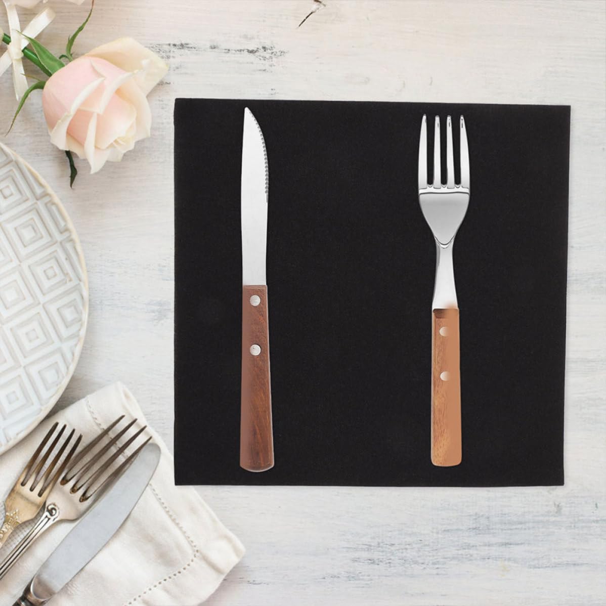 100 Servilletas de Mesa Desechables de Hotel Servilletas de Fiesta para Bodas y Cenas Gruesas y Resistentes