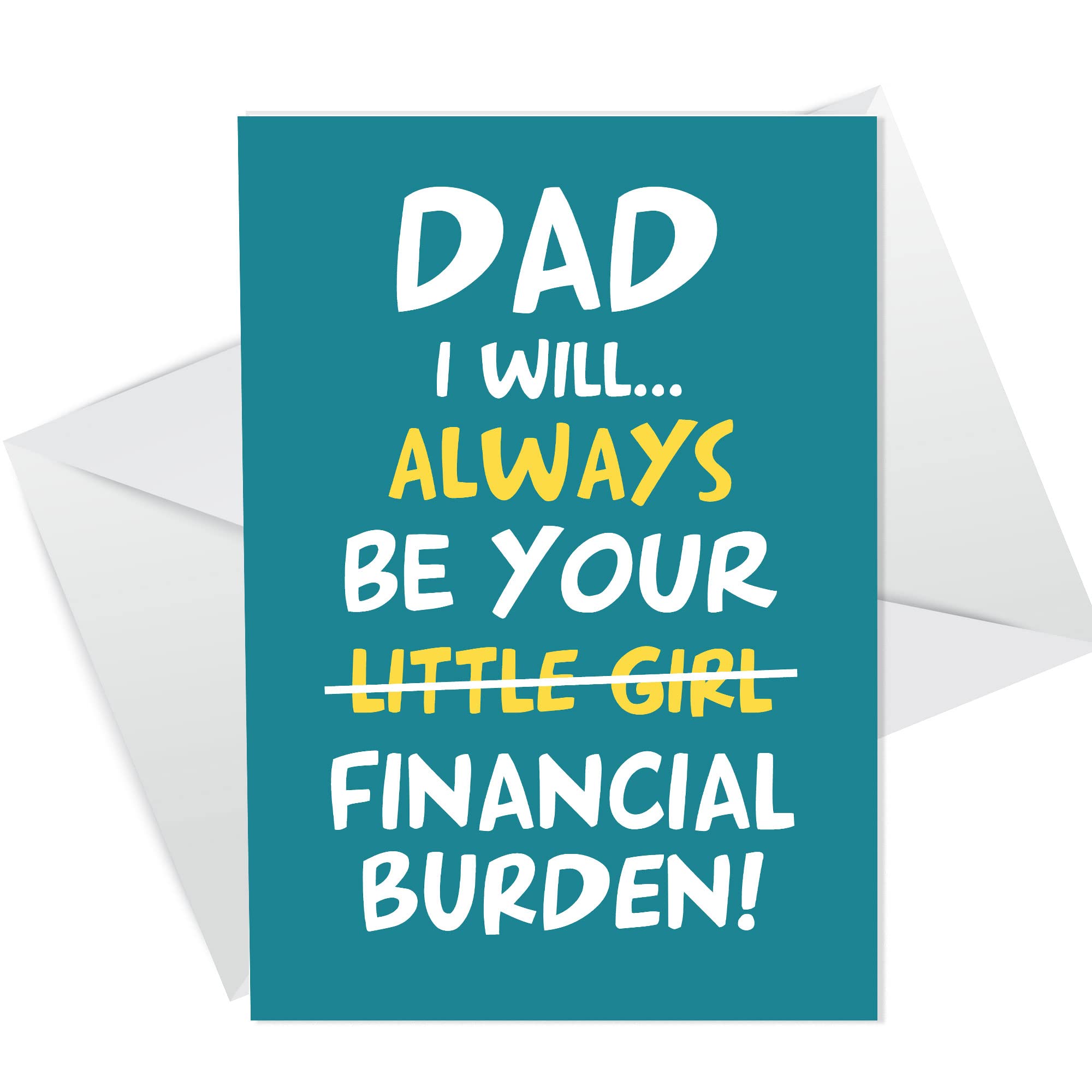 RED OCEAN Funny Happy Fathers Day Card For Dad From Daughter Dad Birthday Card Joke Card For him