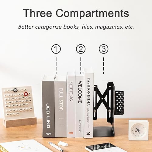 Miniatura 4 de Kingsmile Sujetalibros, extremos para libros, extremos de metal para libros, tapones para libros pesados, extremos para libros para guardar libros