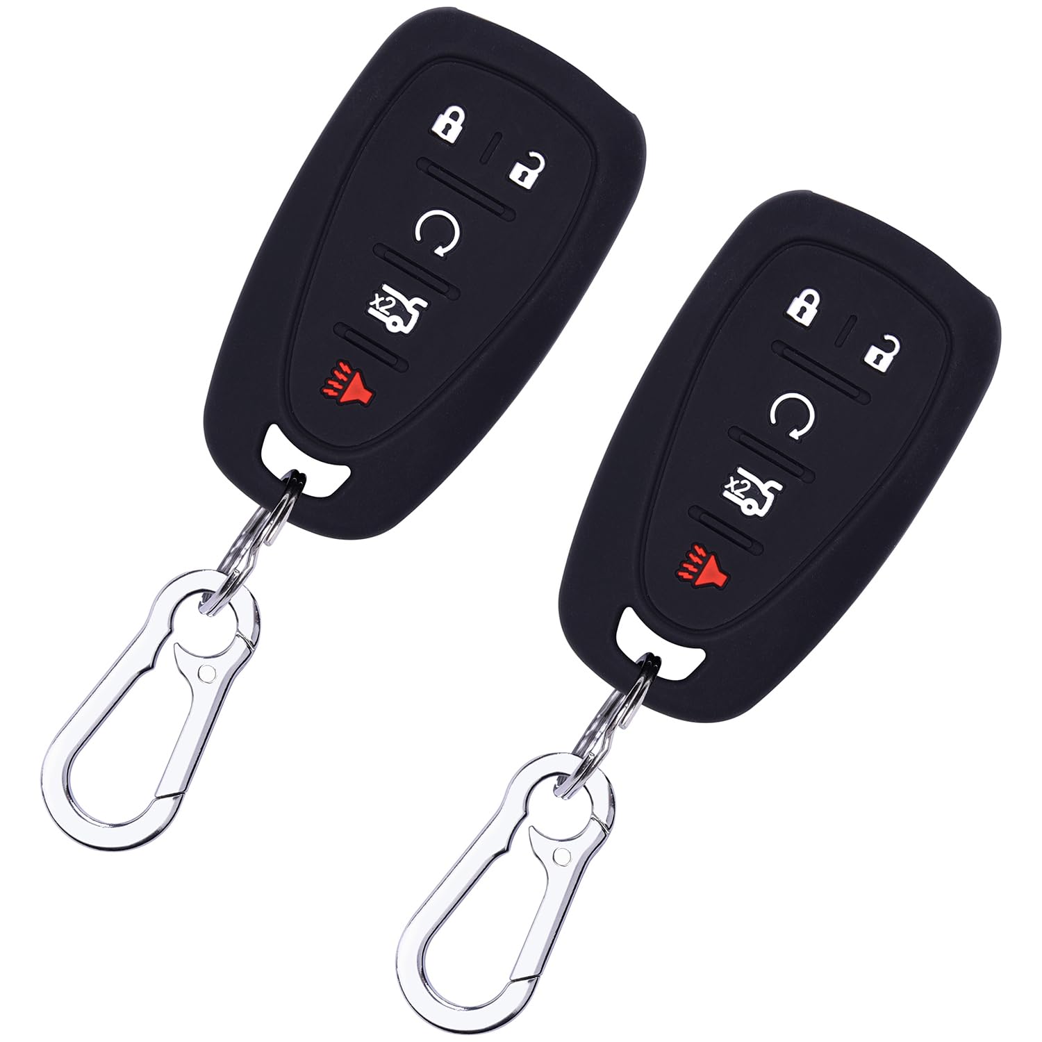 Wisdompro 2 Pcs Silicone Key FOB Cover for Chevy Equinox Malibu Cruze Traverse Trax Blazer Camaro Trailblazer Sonic Volt Spark, Smart Remote Control