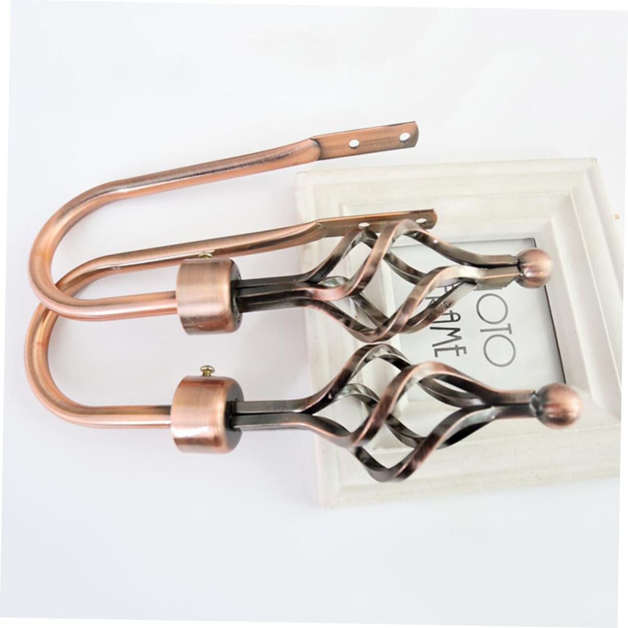 Polished Metal Curtain Hooks Holdbacks for Drapes Elegant Red Bronze Tiebacks for Easy to Install Classical Style for Room