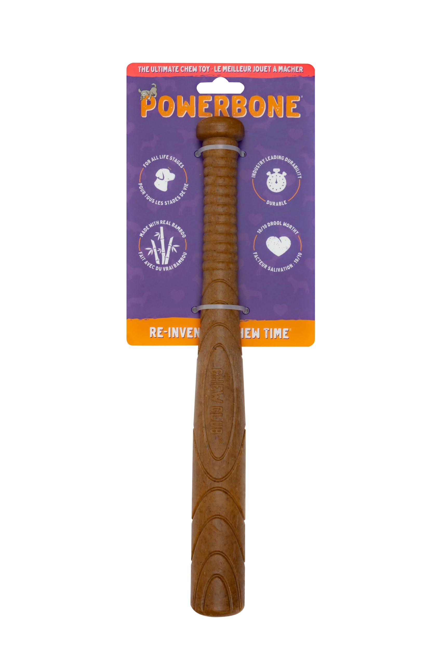 Powerbone Baseballschläger Hundespielzeug | strapazierfähiges Nylon-Kauspielzeug für Aggressive Kauer | langanhaltende Entlastung beim Zahnen | hält Hunde beschäftigt und unterhält 30,5