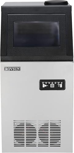 ROVSUN Máquina de hielo comercial de 110 libras24 horas automática integrada de acero inoxidable debajo de la encimeraportátil independiente para