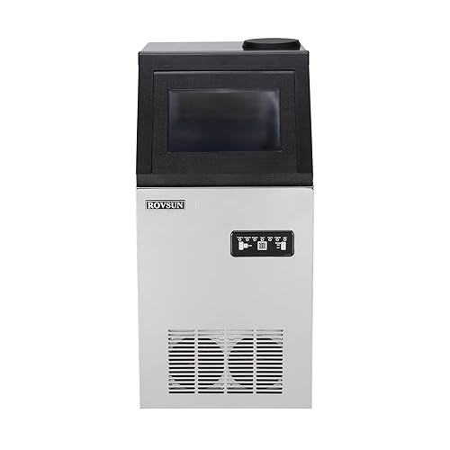 ROVSUN Máquina de hielo comercial de 110 libras24 horas automática integrada de acero inoxidable debajo de la encimeraportátil independiente para