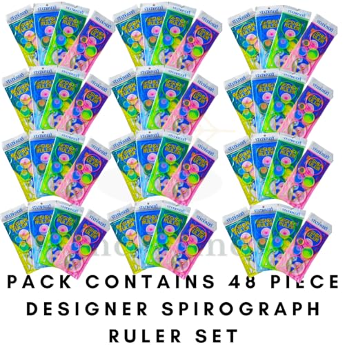 Image of Scale for Kids Birthday Return Gift (Pack of 48), Kids Return Gift, Design Ruler for Boys and Girls, Spirograph, Art Craft, Stationery (Pack of 48), Multicolor