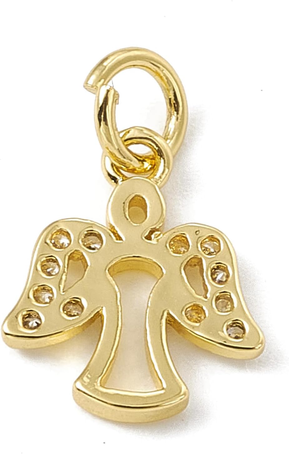 KitBeads 10pcs Cubic Zirconia Angel Wing Charms Real 18K Gold Plated Fairy Charms for Jewelry Making Bulk - Image 2