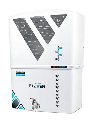 Aqua Ace Copper + Mineral RO+UV+UF 10 to 12 Liter RO + UV + TDS ADJUSTER Water Purifier with Copper Charge Technology White & Black copper Best For Home and Office (Made In India)