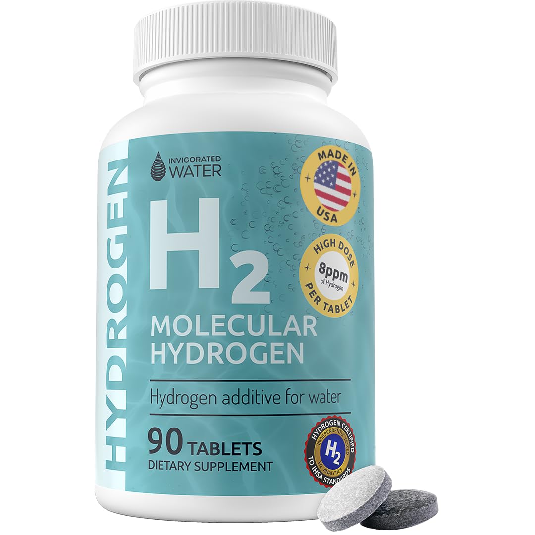 Invigorated Water - Hydrogen Water Tablets with Magnesium, 90 Servings - H2 Supplements for Energy, Brain Health, and Cognitive Support, Non-GMO & Gluten Free