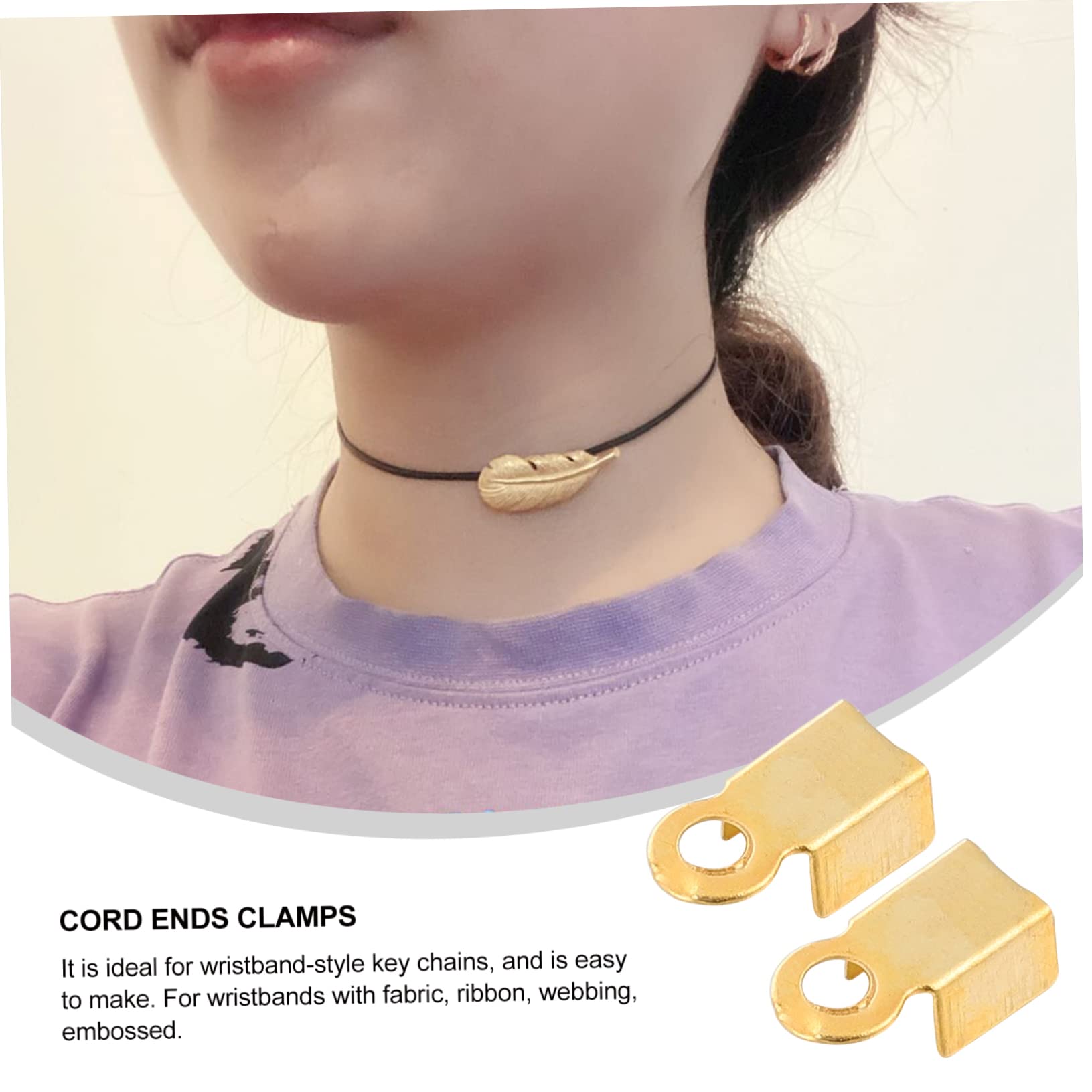 IWOWHERO 3sets Jewelry Fasteners Bead Clamps for Jewelry Circle Crimps for Clamp Cord Ends Ends Cord Caps Safe Easy 500pcs*3