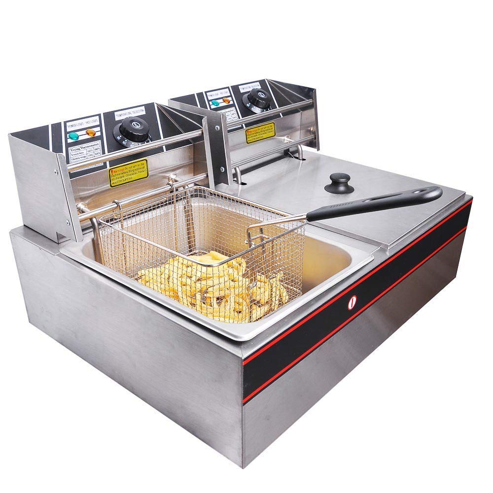 Stainless Steel Deep Fat Fryer 6+6 L (Silver)-image-13