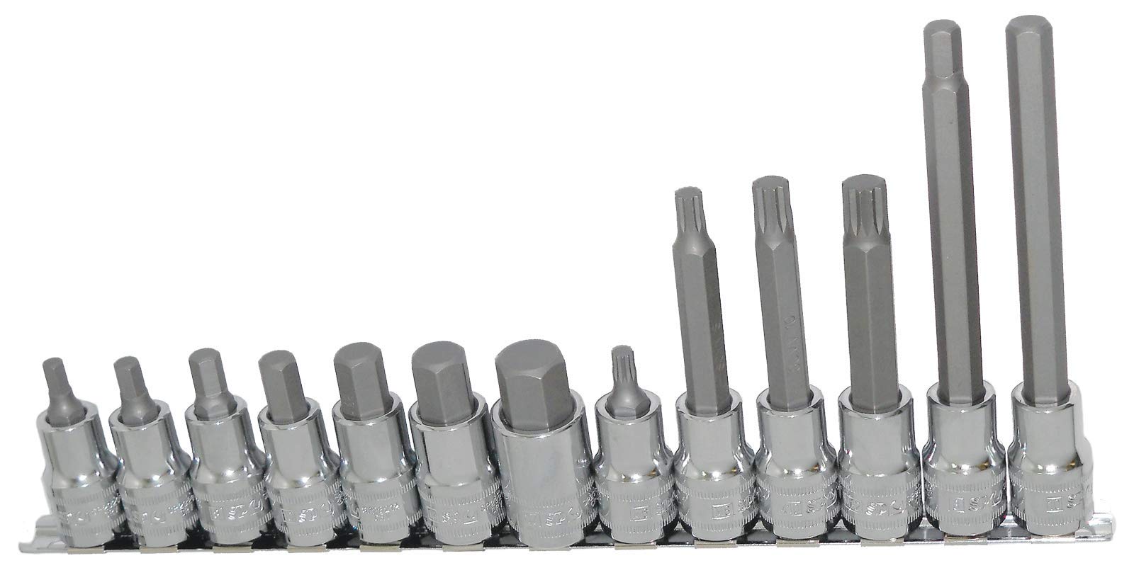 SP TOOLS, riel de boquillas destornillador de 1/2 pulgadas, 6 caras y XZN métricas – 13 unidades, SP20543