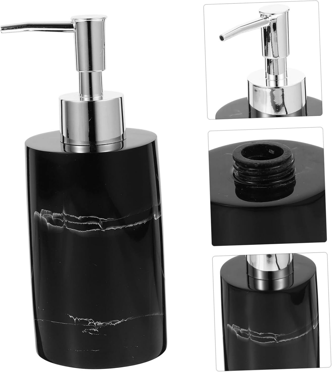 Amosfun 3pcs Bathroom Accessories Marble Soap Dispenser Pump Press Pump Bottle for Home Use