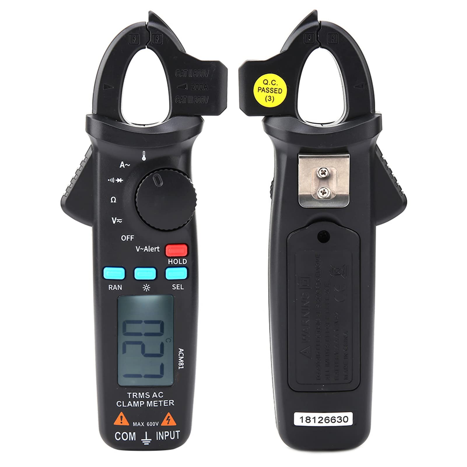 Digital Clamp Meter High Precision 2000 Counts Meter AutoRanging Tester for Electricians HVAC Technicians