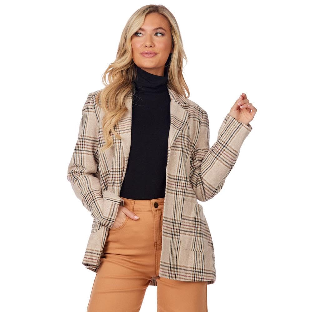 Mud Pie Womens Mud Pie Womens Bynes Plaid Blazer