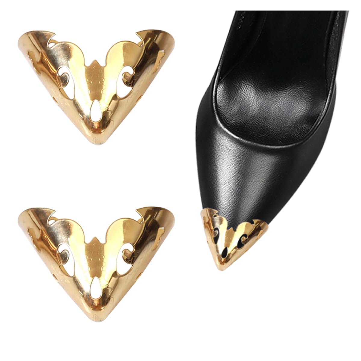 Amazon.com: 2 Pair Metal Shoes Tip Cap Gold Pumps Toe Head Cap