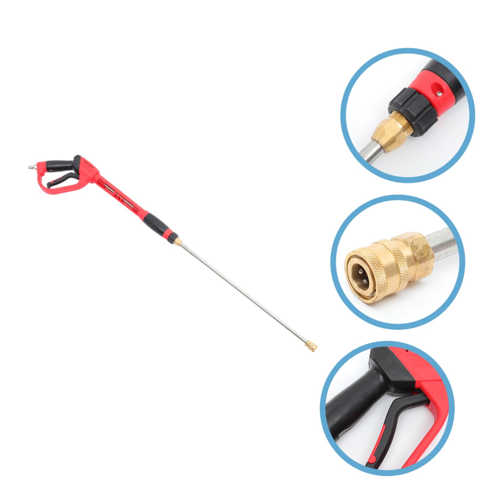 HANABASS Rociador de Limpieza de Alta Presión Varilla de Extensión para Hidrolavadora Herramienta de Hidrolavadora Duradera PSI Color Rojo