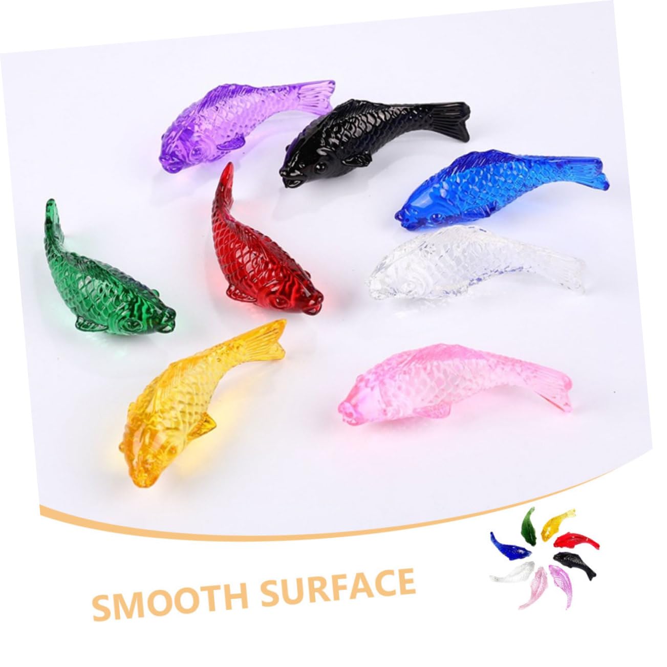 Cabilock 32 Piezas De Adorno De Peces Artesanías De Cristal Decoración para Acuario Falso Compacto Decoración De Peces Pequeños Adorno para Pecera De Escritorio