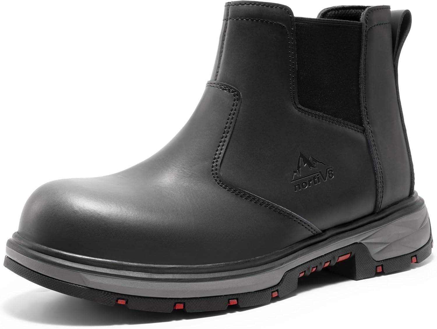 Stivali Uomo Punta Acciaio Impermeabili Antiscivolo Nortiv 8 Stivali Da Lavoro Uomo NORTIV 8 Con Punta In Acciaio - Impermeabili, Antiscivolo, Pelle Stivali Sicurezza Uomo Impermeabili Pelle - Foto 7